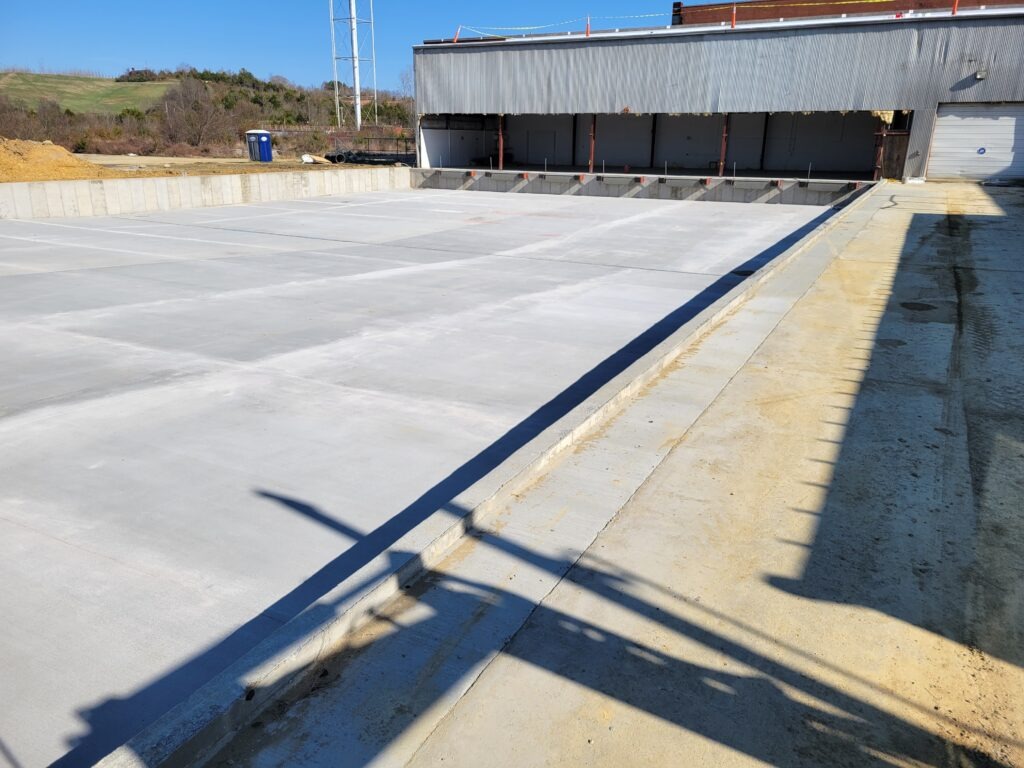 concrete parking apron and driveway