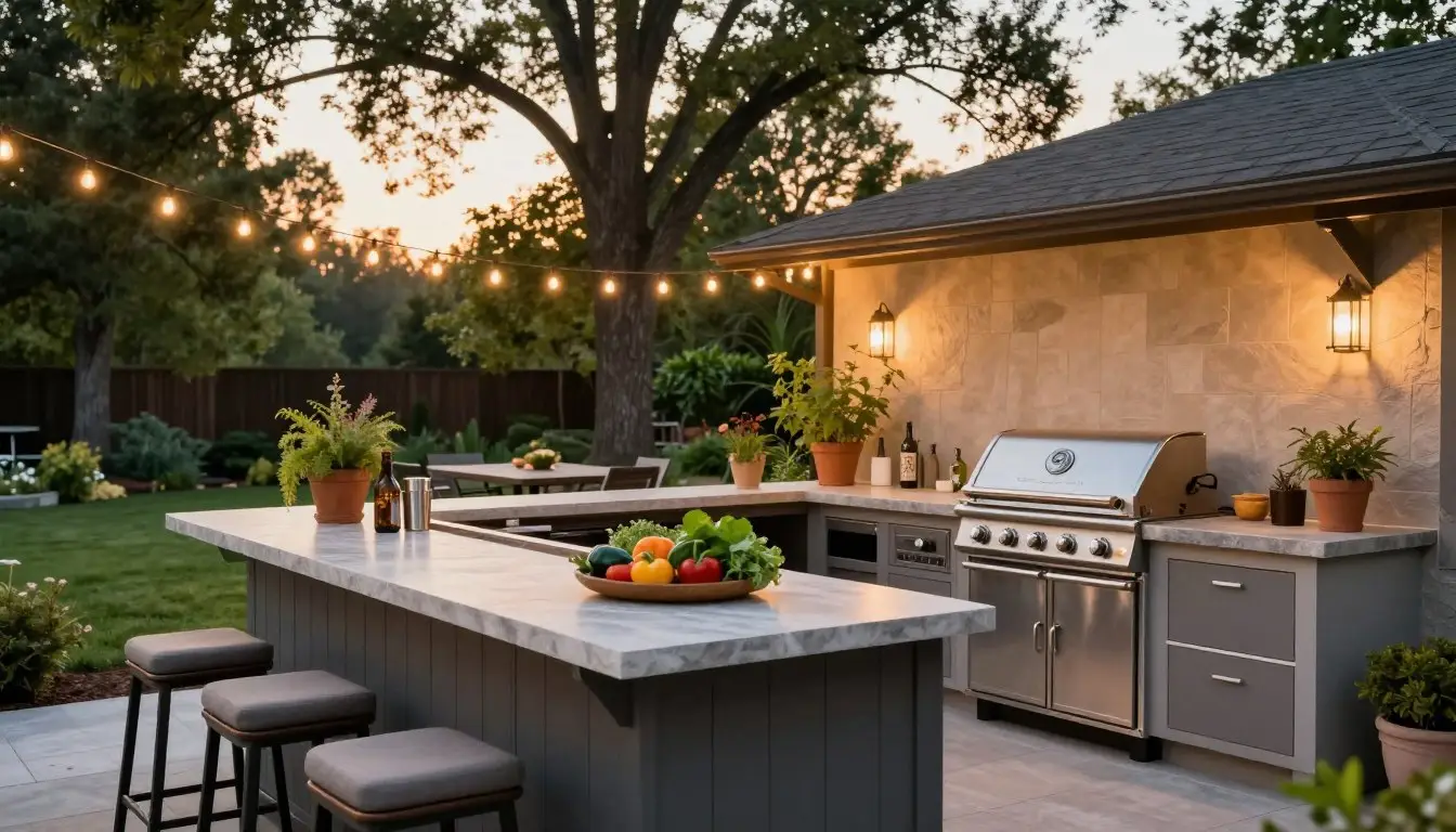 outdoor kitchen and bar