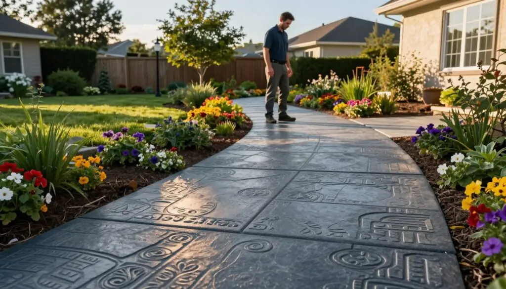 stamped concrete walkway - stamped concrete patterns