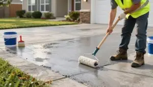 how to seal concrete driveway