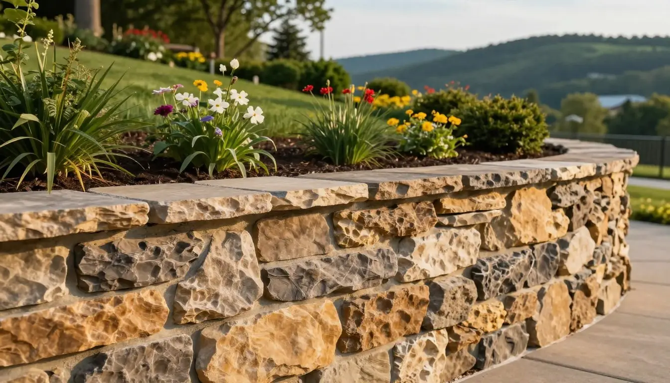 limestone retaining wall - Concrete Retaining Wall