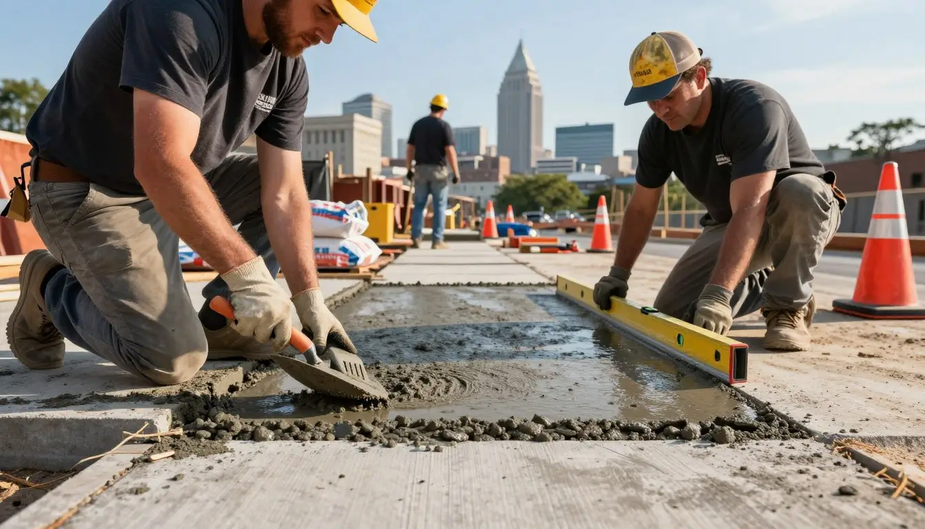 concrete sidewalk construction